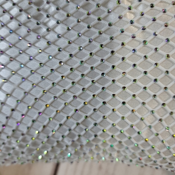 Vince Camuto Damsa Multicolor Crystal White Mesh Mini Shoulder Bag Purse - Picture 15 of 16